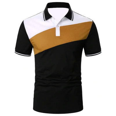 Men Summer Short Sleeve Spell Color Polo Shirt , Men Slim Fit Sport Golf Polo Shirt . - Slobuy