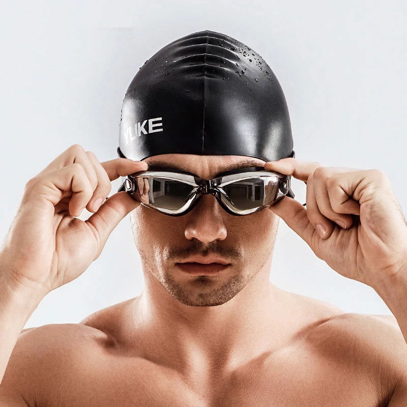 Men Swimming Shorts Waterproof Competition Swim Equipment Goggles with Ear-plug Cap Case Trunks Briefs Swimwear Half Pants 2022 - Slobuy