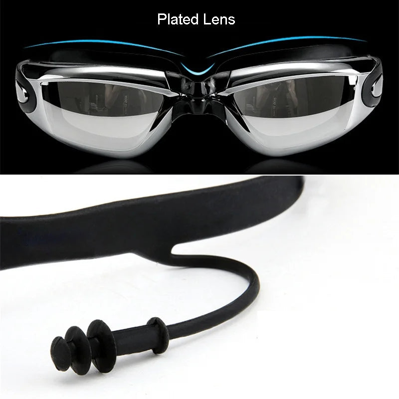 Men Swimming Shorts Waterproof Competition Swim Equipment Goggles with Ear-plug Cap Case Trunks Briefs Swimwear Half Pants 2022 - Slobuy