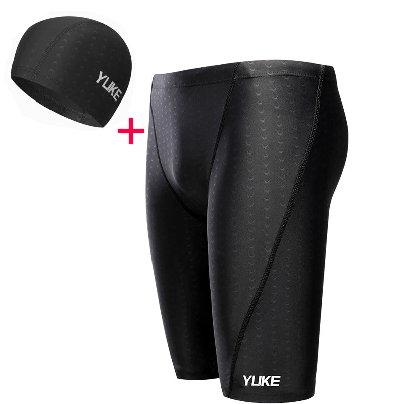 Men Swimming Shorts Waterproof Competition Swim Equipment Goggles with Ear-plug Cap Case Trunks Briefs Swimwear Half Pants 2022 - Slobuy
