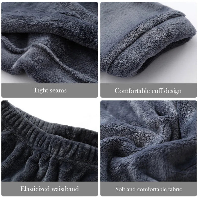 Men Thicken Warm Flannel Pajamas Set Male Long Sleeved Stripe Men'S Autumn Winter Casual Loose Homewear  Men Sleepwear Top - Slobuy