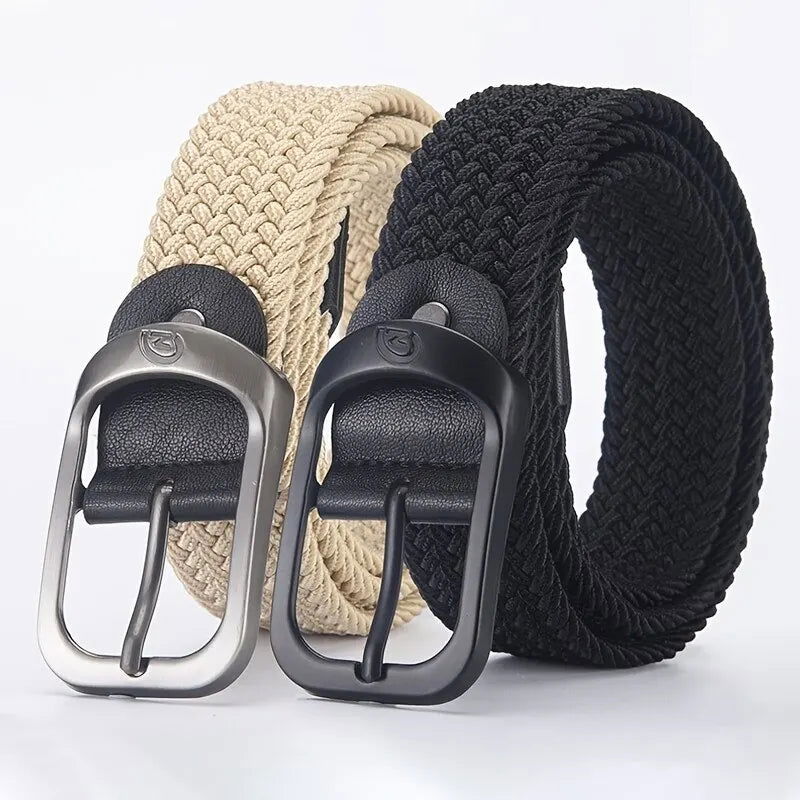 Men's Belt Casual Woven Elastic Belt Outdoor Sports Women's Belt No Need for Punching Climbing Work Belt For Men Women Fashion - Slobuy