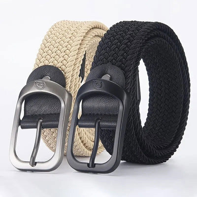 Men's Belt Casual Woven Elastic Belt Outdoor Sports Women's Belt No Need for Punching Climbing Work Belt For Men Women Fashion - Slobuy