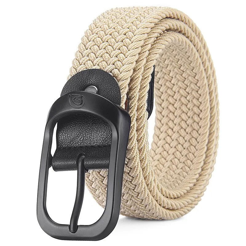 Men's Belt Casual Woven Elastic Belt Outdoor Sports Women's Belt No Need for Punching Climbing Work Belt For Men Women Fashion - Slobuy