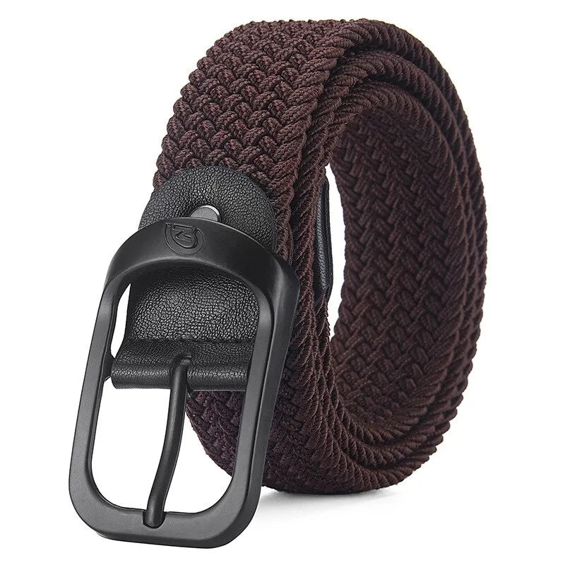Men's Belt Casual Woven Elastic Belt Outdoor Sports Women's Belt No Need for Punching Climbing Work Belt For Men Women Fashion - Slobuy
