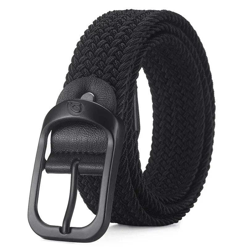 Men's Belt Casual Woven Elastic Belt Outdoor Sports Women's Belt No Need for Punching Climbing Work Belt For Men Women Fashion - Slobuy