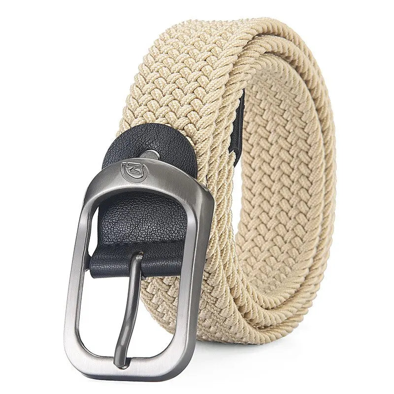 Men's Belt Casual Woven Elastic Belt Outdoor Sports Women's Belt No Need for Punching Climbing Work Belt For Men Women Fashion - Slobuy
