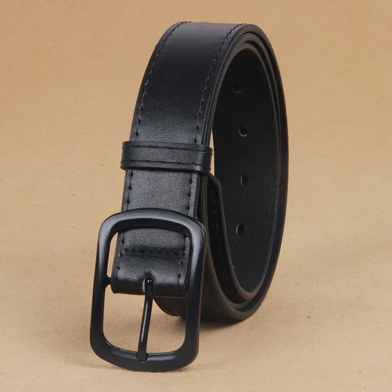 Men's Belt Youth Pin Buckle Jeans Belt Boys Wide Business Formal Wear Young Pants Belt Narrow Waistband - Slobuy