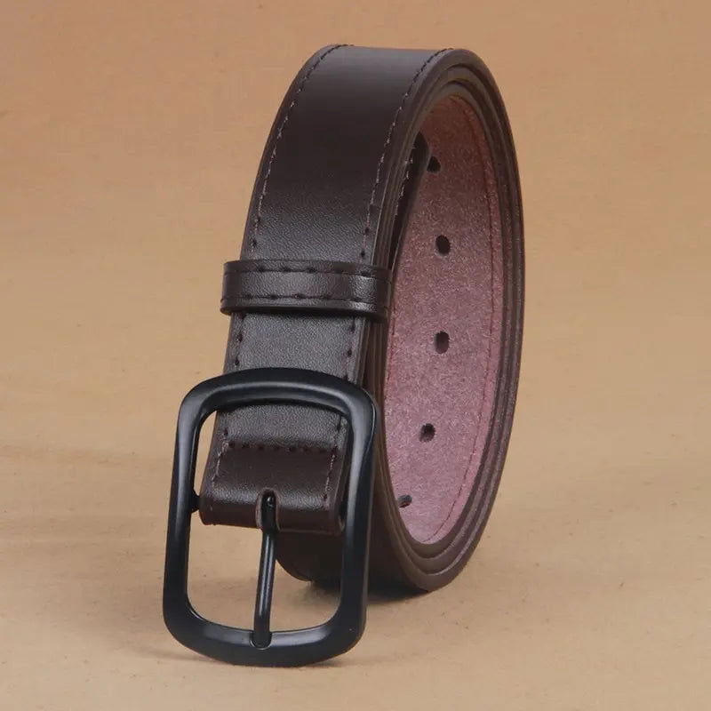 Men's Belt Youth Pin Buckle Jeans Belt Boys Wide Business Formal Wear Young Pants Belt Narrow Waistband - Slobuy
