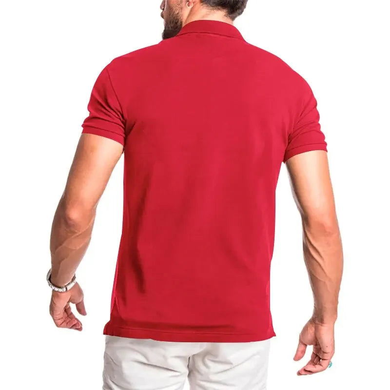 Men's Clothing Breathable Regular Fit Solid Golf Shirt, Clothing Men's Casual V-Neck T-Shirt Short Sleeve For Summer - Slobuy