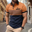 Men's Color Block Short Sleeve Golf Shirt with Chest Pocket - Perfect for Summer Casual Wear - Slobuy