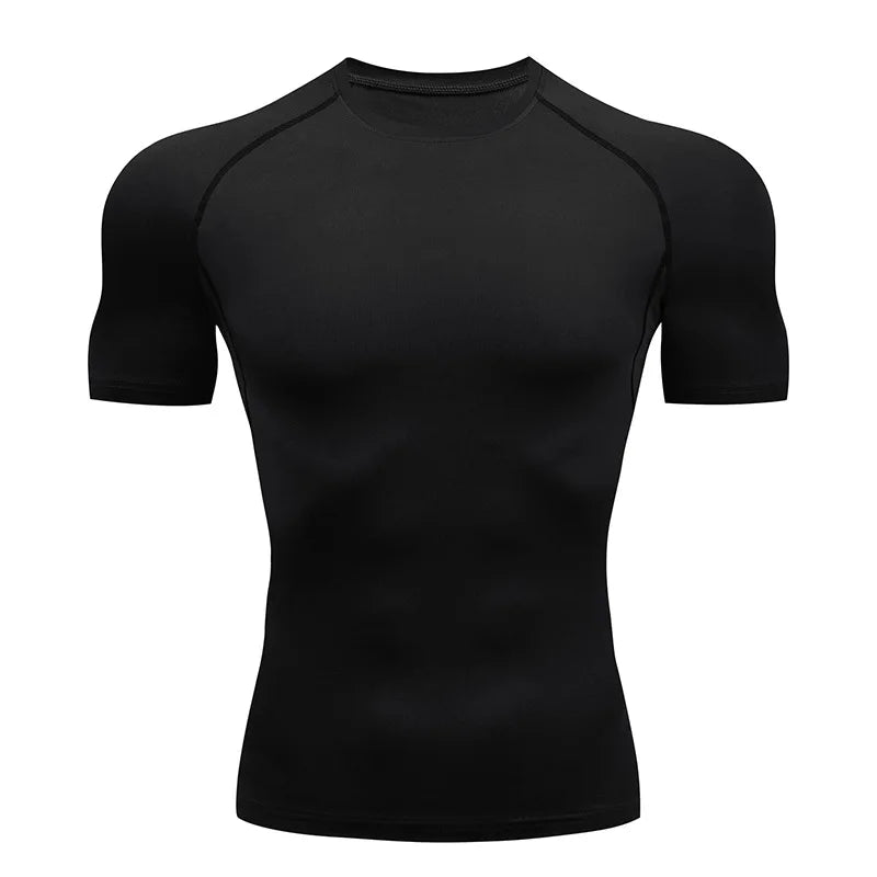 Men's Compression Shirts Athletic Quick Dry Breathable Rash Guard Athletic Tight Workout Tops Summer - Slobuy