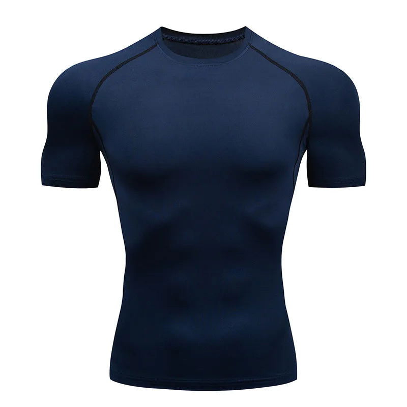 Men's Compression Shirts Athletic Quick Dry Breathable Rash Guard Athletic Tight Workout Tops Summer - Slobuy