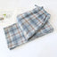 Men's Cotton Gauze Trousers Plaid Knitted Sleep Pants Woman Pajamas Pants Bottoms Sleepwear Short for Couples Pijama Hombre - Slobuy