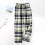 Men's Cotton Gauze Trousers Plaid Knitted Sleep Pants Woman Pajamas Pants Bottoms Sleepwear Short for Couples Pijama Hombre - Slobuy
