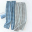 Men's Cotton Gauze Trousers Plaid Knitted Sleep Pants Woman Pajamas Pants Bottoms Sleepwear Short for Couples Pijama Hombre - Slobuy