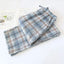 Men's Cotton Gauze Trousers Plaid Knitted Sleep Pants Woman Pajamas Pants Bottoms Sleepwear Short for Couples Pijama Hombre - Slobuy