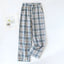 Men's Cotton Gauze Trousers Plaid Knitted Sleep Pants Woman Pajamas Pants Bottoms Sleepwear Short for Couples Pijama Hombre - c1c3f9-f2.myshopify.com