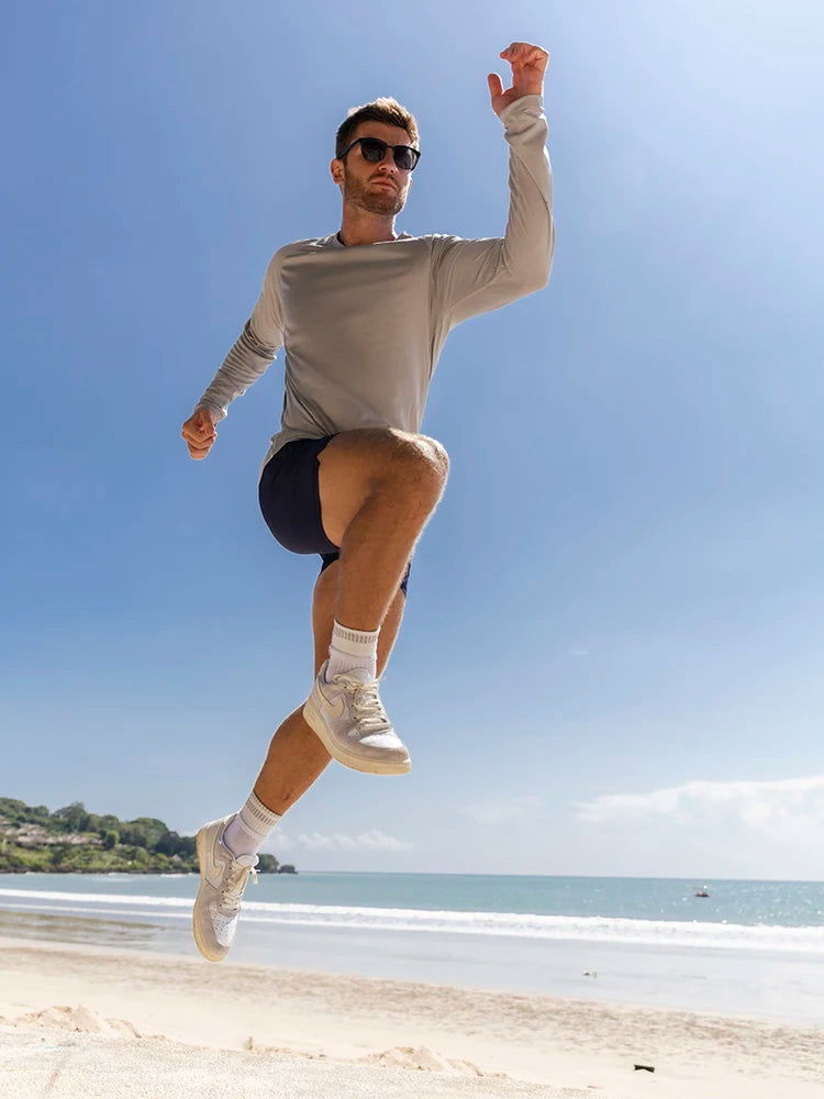 Men's Long Sleeve UPF 50+ Rash Guards Diving UV Protection Lightweight T-Shirt Loose Fit Swimming Quick Drying Surfing T-Shirt - Slobuy
