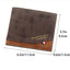 Men's Short Frosted Large Capacity Leather Wallet,Multi-Slot Coin Pocket Photo Holder Small Men's Wallet,Vintage Wallet for Male - Slobuy