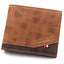 Men's Short Frosted Large Capacity Leather Wallet,Multi-Slot Coin Pocket Photo Holder Small Men's Wallet,Vintage Wallet for Male - Slobuy