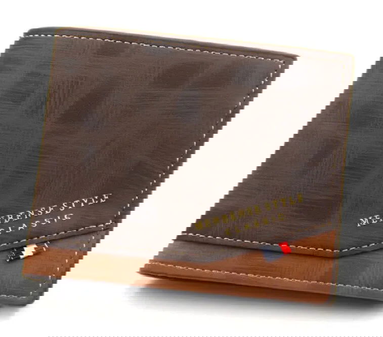Men's Short Frosted Large Capacity Leather Wallet,Multi-Slot Coin Pocket Photo Holder Small Men's Wallet,Vintage Wallet for Male - Slobuy