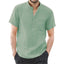 Men's Short Sleeve T-shirt Cotton and Linen Casual Men T-shirts Solid Color Summer Shirt Male Cozy Breathable - Slobuy