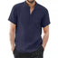 Men's Short Sleeve T-shirt Cotton and Linen Casual Men T-shirts Solid Color Summer Shirt Male Cozy Breathable - Slobuy