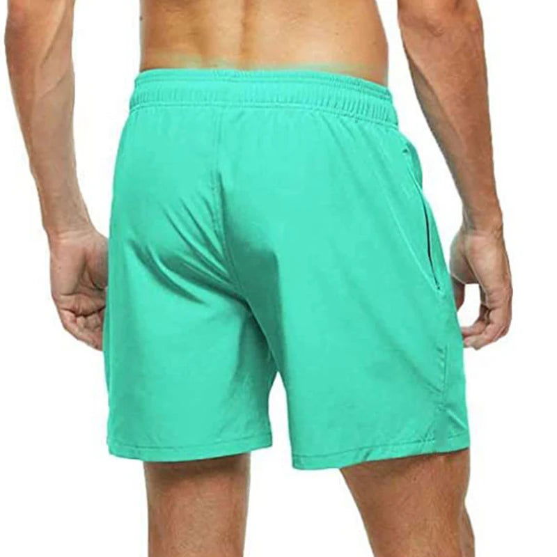Men's Swim Trunks Summer Swimming Board Shorts Quick Dry Beach Shorts with Side Pockets and Mesh Lining Swimwear Bathing Suit - Slobuy