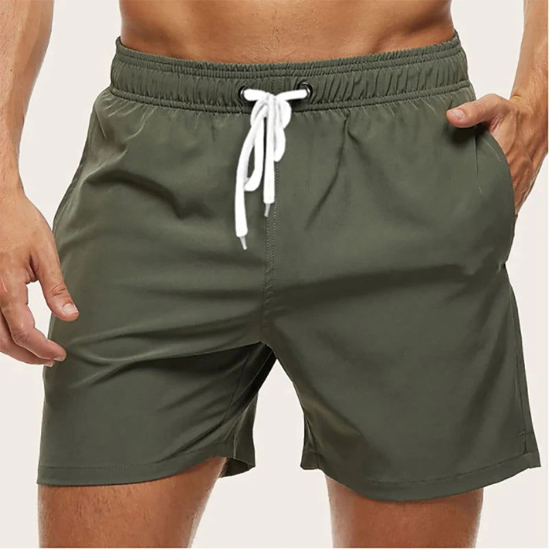 Men's Swim Trunks Summer Swimming Board Shorts Quick Dry Beach Shorts with Side Pockets and Mesh Lining Swimwear Bathing Suit - Slobuy