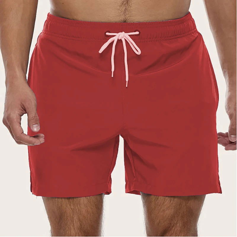 Men's Swim Trunks Summer Swimming Board Shorts Quick Dry Beach Shorts with Side Pockets and Mesh Lining Swimwear Bathing Suit - Slobuy