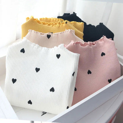 Menoea Girls Lovely Heart Print Sweaters New Autumn Kids Baby Pattern Clothing Fashion Clothes Casual Outfits Knit Girls Sweater - Slobuy