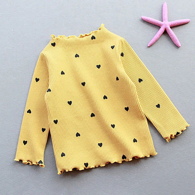 Menoea Girls Lovely Heart Print Sweaters New Autumn Kids Baby Pattern Clothing Fashion Clothes Casual Outfits Knit Girls Sweater - Slobuy
