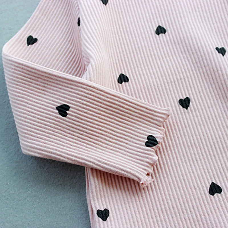 Menoea Girls Lovely Heart Print Sweaters New Autumn Kids Baby Pattern Clothing Fashion Clothes Casual Outfits Knit Girls Sweater - Slobuy