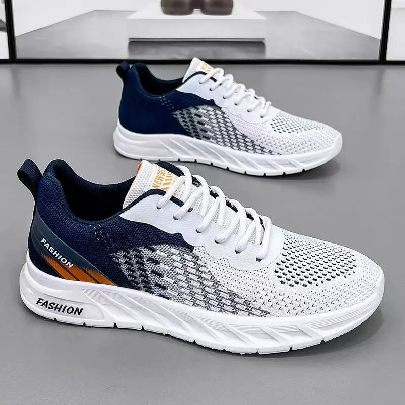 Mens Running Shoes Breathable Knit Sport Sneakers Cushion Lightweight Casual Gym Athletic Trainers Jogging Tennis Shoes - Slobuy