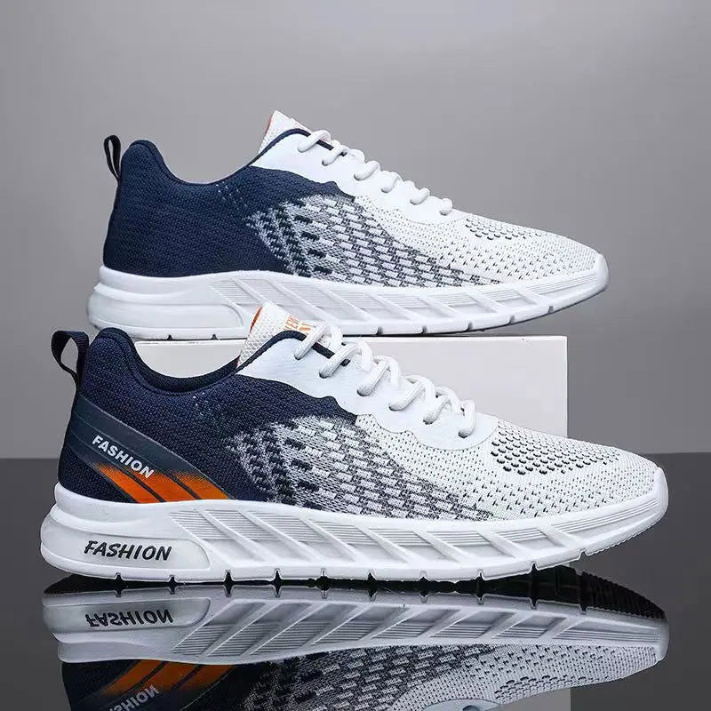 Mens Running Shoes Breathable Knit Sport Sneakers Cushion Lightweight Casual Gym Athletic Trainers Jogging Tennis Shoes - Slobuy