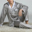 Mens Satin Silk Pajama Sets Sleepwear Casual Nightgown Loose Loungewear Pajamas Pijamas Autumn New Print Nightwear Homewear - Slobuy