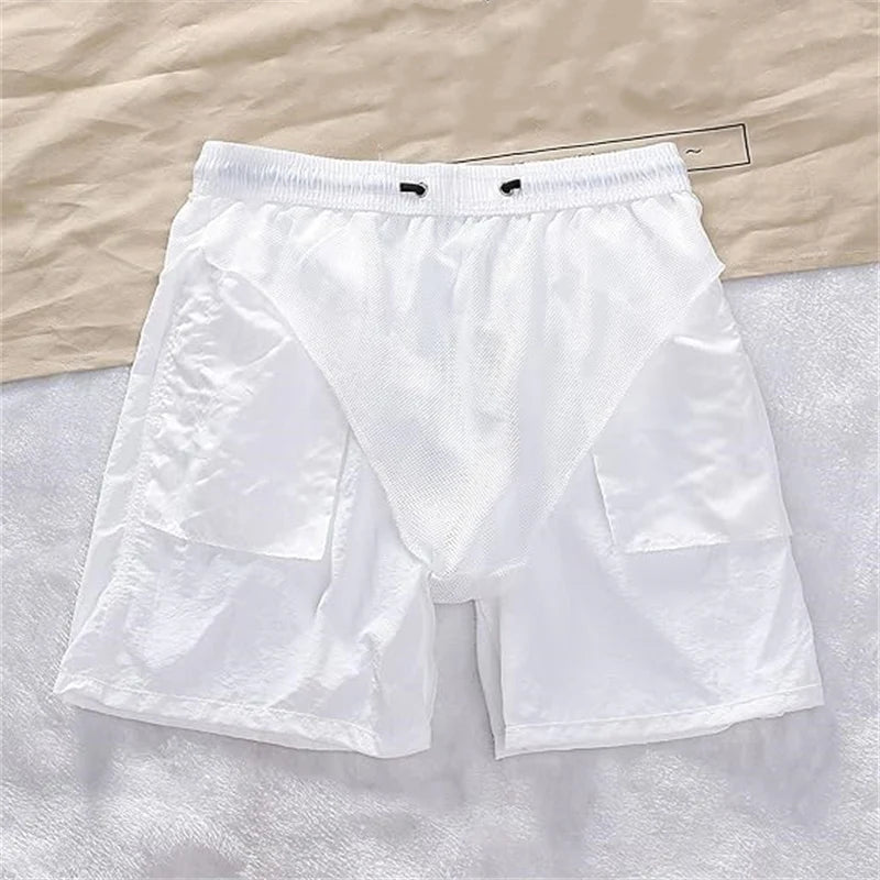 Mens Swim Trunks with Pockets Mesh Liner Summer Casual Beach Board Shorts Quick Dry Swimming Bathing Suit Swimsuit Swimwear - Slobuy
