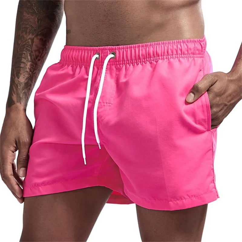 Mens Swim Trunks with Pockets Mesh Liner Summer Casual Beach Board Shorts Quick Dry Swimming Bathing Suit Swimsuit Swimwear - Slobuy