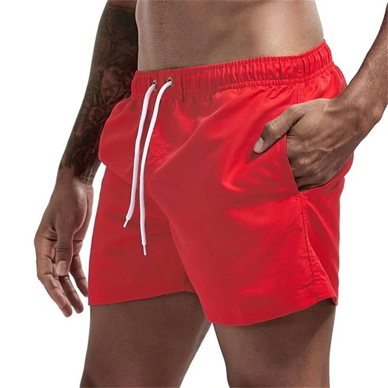 Mens Swim Trunks with Pockets Mesh Liner Summer Casual Beach Board Shorts Quick Dry Swimming Bathing Suit Swimsuit Swimwear - Slobuy