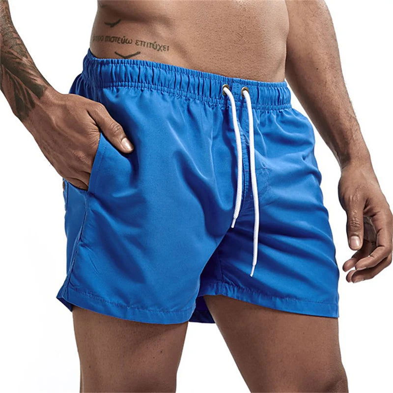Mens Swim Trunks with Pockets Mesh Liner Summer Casual Beach Board Shorts Quick Dry Swimming Bathing Suit Swimsuit Swimwear - Slobuy