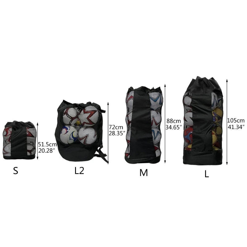 Mesh Balls Bag Basketball Bag Team Balls Bags for Holding Soccer Football - Slobuy