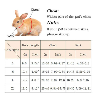 Mesh Breathable Rabbit Harness and Leash Set for Rabbits Ferrets Bunny Accessories Cat Rope Harnesses Pet Supplies arnes conejo - Slobuy