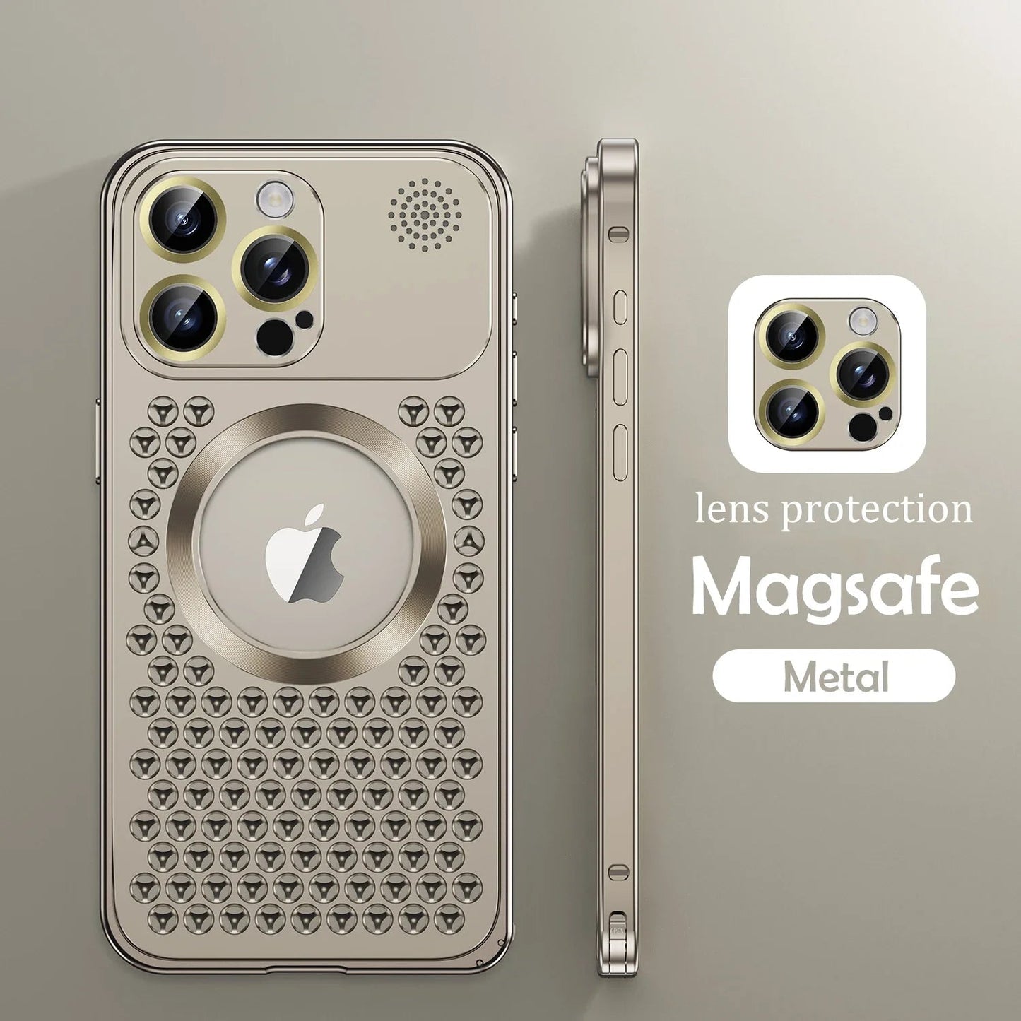 Metal Heat Dissipation Phone Case For iPhone 13 12 14 15 Pro Max Plus Magnetic Aluminum Cover Magsafe For IPHON 14 15 Pro Promax - Slobuy