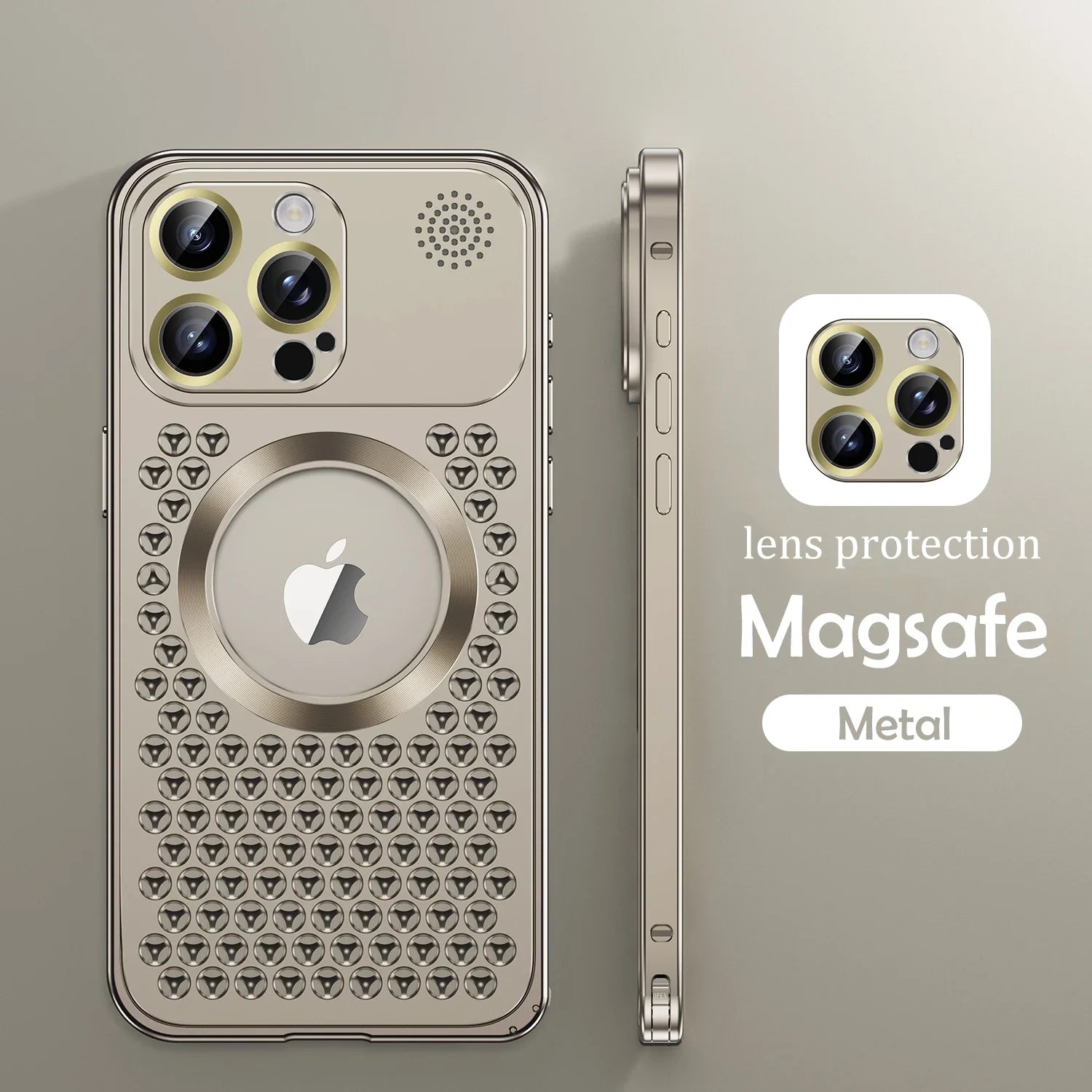 Metal Heat Dissipation Phone Case For iPhone 13 12 14 15 Pro Max Plus Magnetic Aluminum Cover Magsafe For IPHON 14 15 Pro Promax - Slobuy