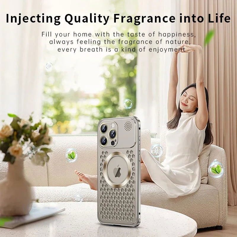 Metal Heat Dissipation Phone Case For iPhone 13 12 14 15 Pro Max Plus Magnetic Aluminum Cover Magsafe For IPHON 14 15 Pro Promax - Slobuy