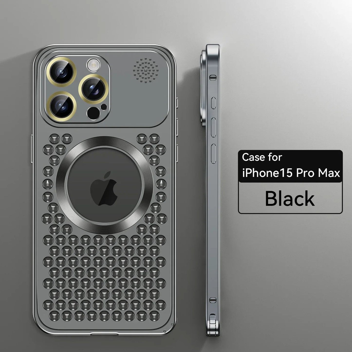 Metal Heat Dissipation Phone Case For iPhone 13 12 14 15 Pro Max Plus Magnetic Aluminum Cover Magsafe For IPHON 14 15 Pro Promax - Slobuy