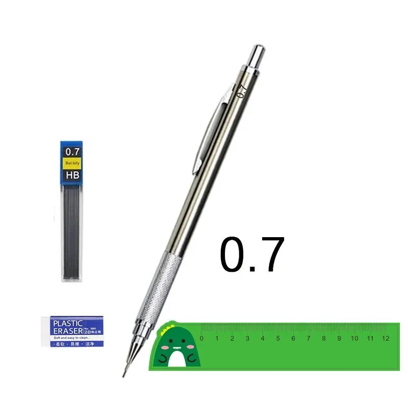 Metal Mechanical Pencil Set 0.5 0.7 0.9 1.3 2.0mm Art Drawing Painting Automatic Pencil with Leads Office School Supplies - Slobuy