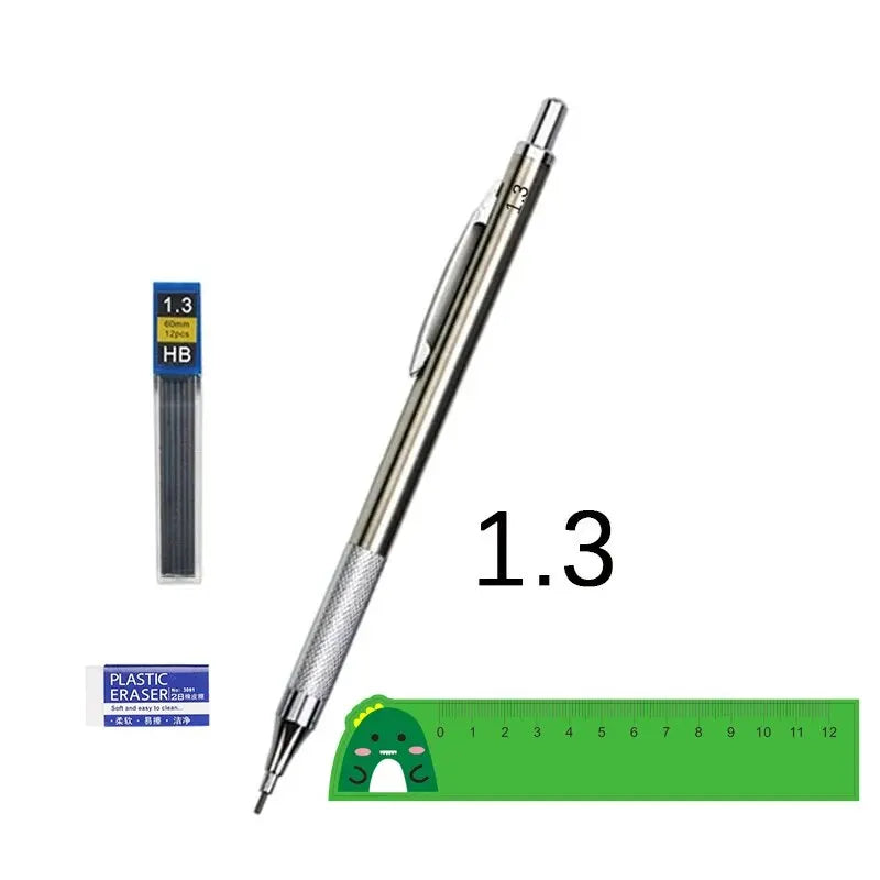 Metal Mechanical Pencil Set 0.5 0.7 0.9 1.3 2.0mm Art Drawing Painting Automatic Pencil with Leads Office School Supplies - Slobuy