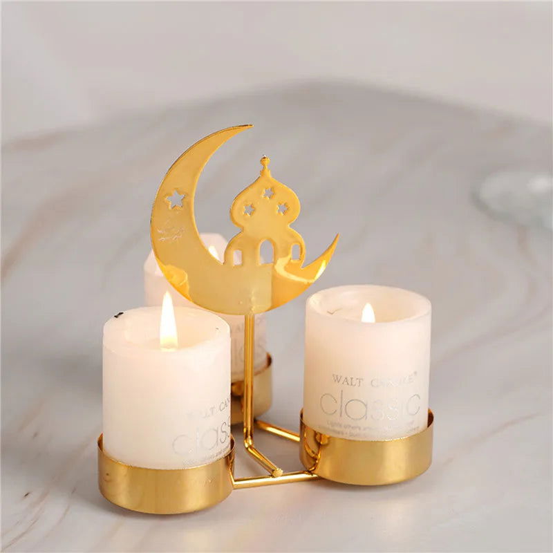 Metal Ramadan Decoration 2024 Eid Mubarak Candle Holder Home Decoration Ramadan Candle Holder Party Supplies Table Ornament Gift - Slobuy